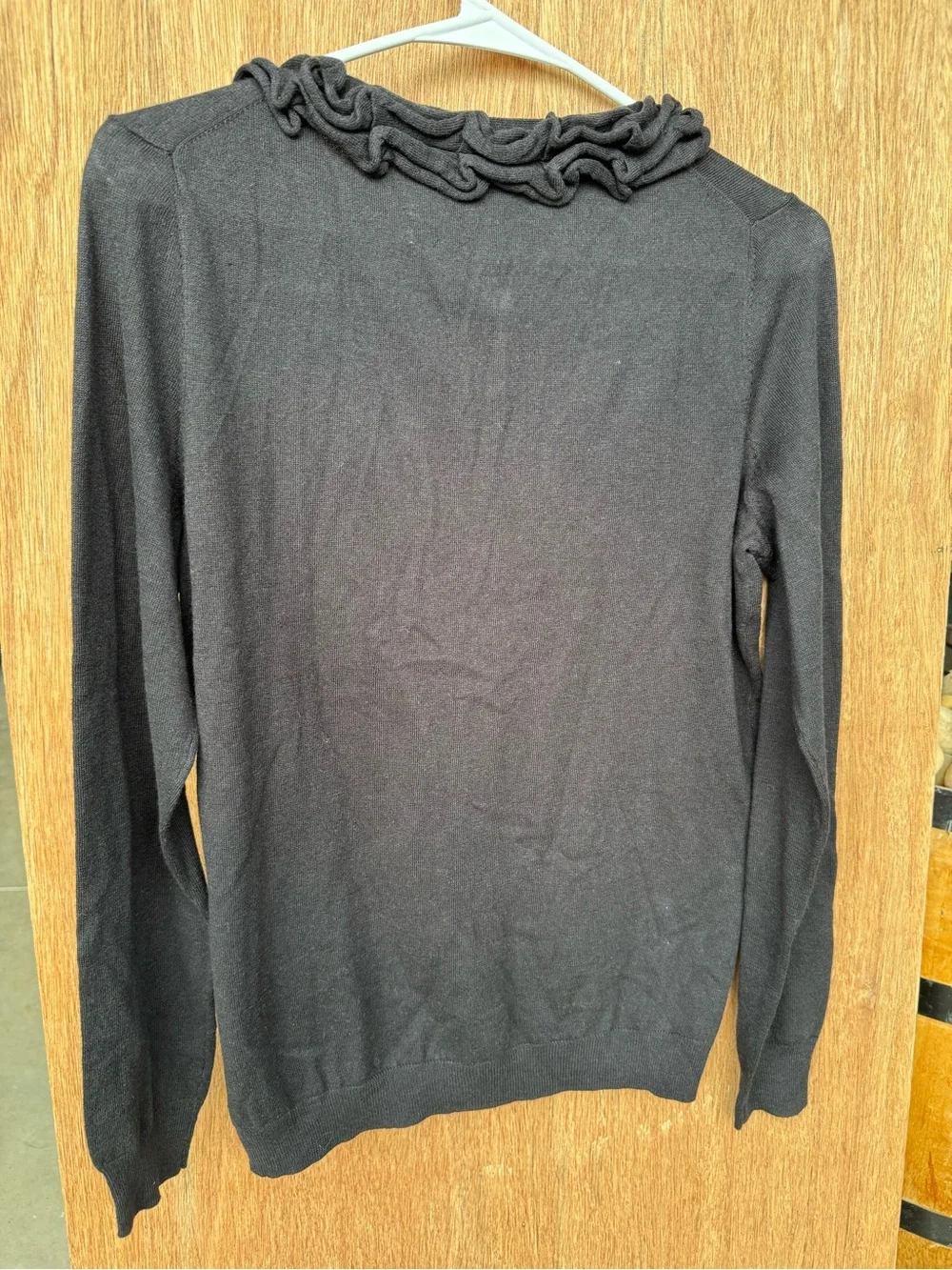 Talbots Black Knit Cardigan with Logo Button